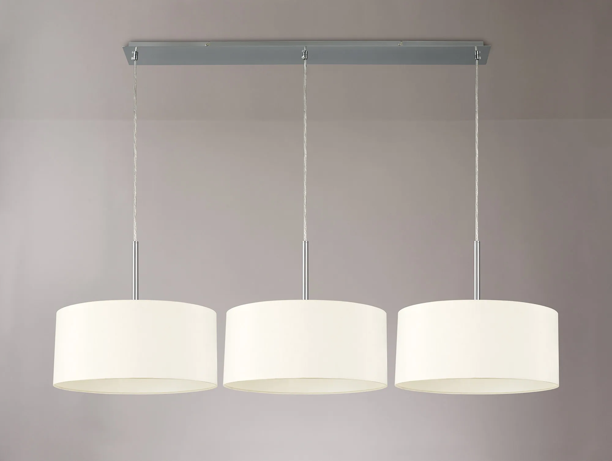 Baymont 40cm Shade 3 Light Pendant Polished Chrome, Ivory Pearl/White DK0561  Deco Baymont CH IV